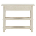 Retro Console Table With Drawer And Two Sturdy Shelves For Entryway, Living Room Gray Wash Gray Wash Mdf,Rubber Wood