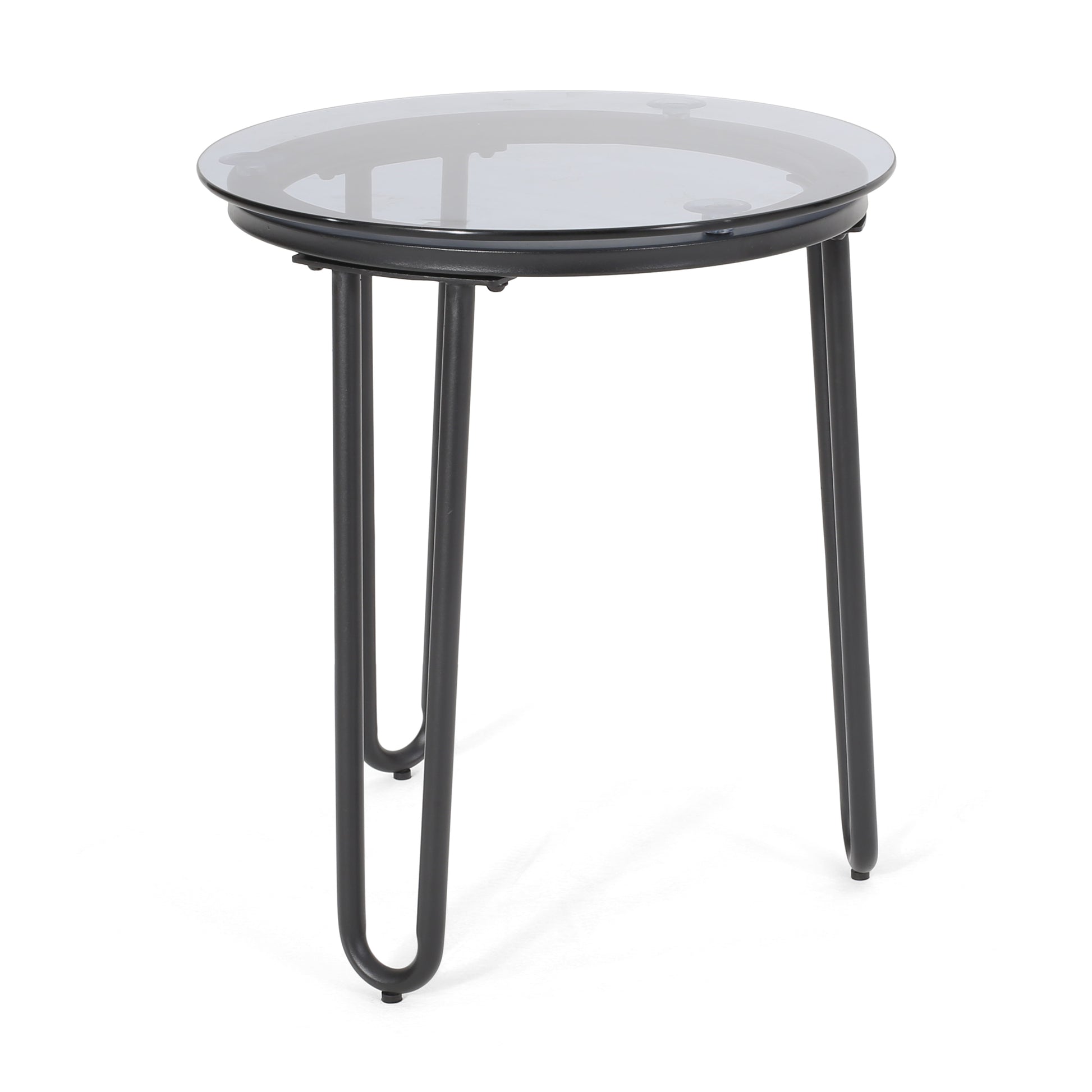 La Jolla Side Table Black Tempered Glass