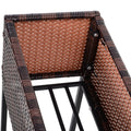 Outsunny Raised Garden Bed, Elevated Planter Box With Rattan Wicker Look, Tool Storage Shelf, Portable Design For Herbs, Vegetables, Flowers, Brown Brown Rattan