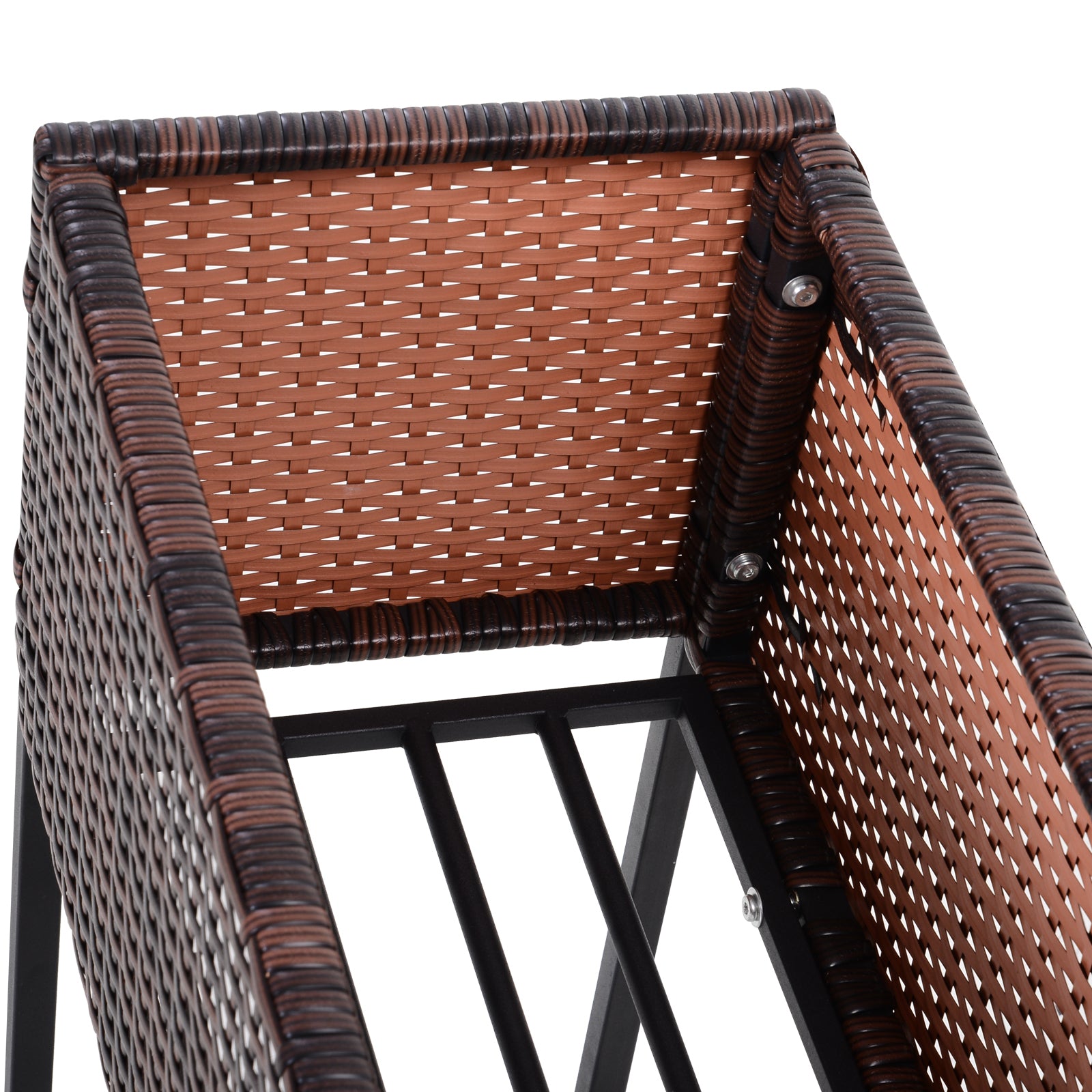 Outsunny Raised Garden Bed, Elevated Planter Box With Rattan Wicker Look, Tool Storage Shelf, Portable Design For Herbs, Vegetables, Flowers, Brown Brown Rattan