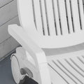 Outsunny Outdoor Chaise Lounge Chair On Wheels With Storage Box, Waterproof Lounger With Quick Assembly, Folding Design, 5 Level Adjustable Backrest For Pool, Beach, Patio, Garden, White White Polypropylene