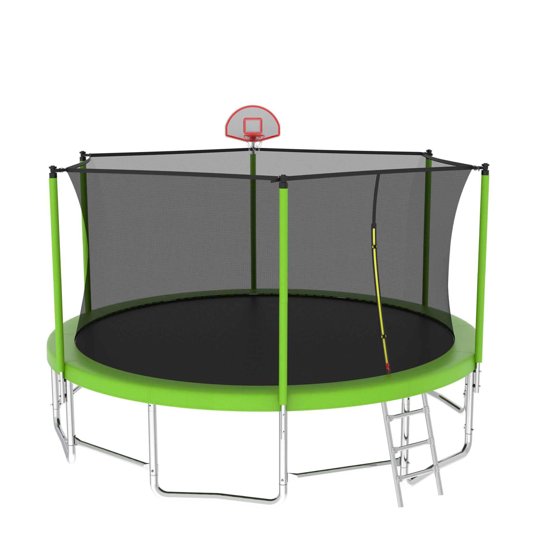 15Ft For Kids Children With Safety Enclosure Net Outdoor Backyards Large Recreational Trampoline Green Metal