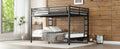 Metal Queen Over Queen Bunk Bed For Teens And Adults,Space Saving Noise Reduced No Box Spring Needed, Black Box Spring Not Required Queen Black Metal