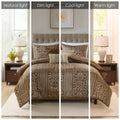 6 Piece Jacquard Comforter Set With Throw Pillows Full Queen Multicolor Polyester