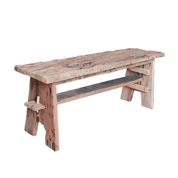 Ally 47 Inch Accent Dining Bench, Farmhouse Wood Sawhorse Base, Brown Brown Wood