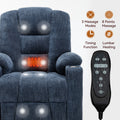 Large Power Lift Recliner Chair With Massage And Heat For Elderly, Overstuffed Wide Recliners, Heavy Duty Motion Mechanism With Usb And Type C Ports, 2 Steel Cup Holders, Brown White Metal Primary