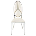 Beige And Antique White Oval Back Side Chairs Set Of 2 Beige Dining Room Set Of 2 Fabric Metal