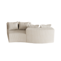Corduroy Curved Sectional Sofa With Four Pillows,Curved Symmetrical Modular Semi Circular Sofa Sectional For Bedroom, Living Room, Office For Leisure Or Nap, Reading Room, And Lobby Two Modules