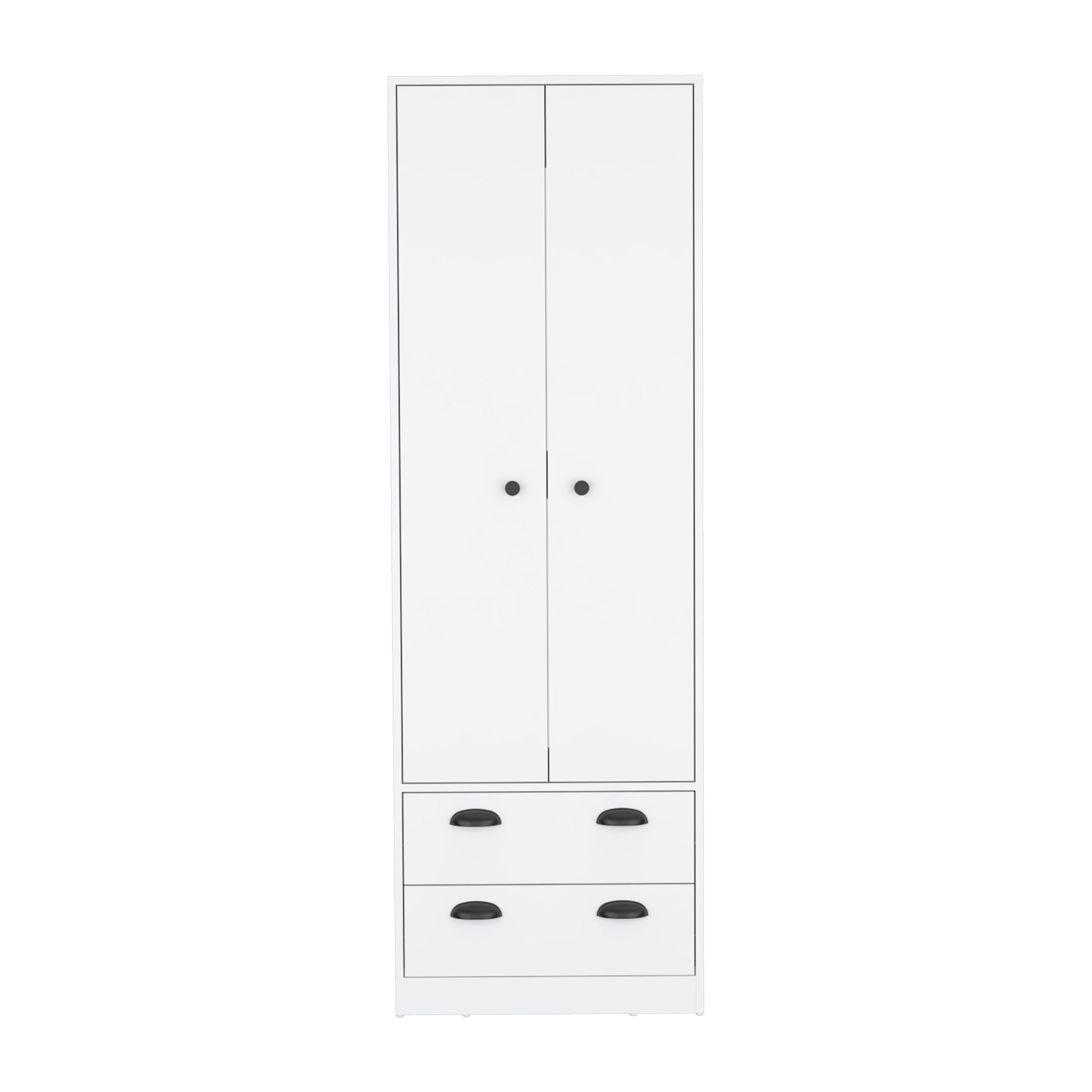 St Monans Armoire With Double Door And 2 Drawers White White Particle Board