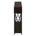 Accent Table, Console, Entryway, Narrow, Sofa, Living Room, Bedroom, Brown Laminate, Black Metal, Contemporary, Modern Espresso Metal