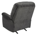 Fabric Upholstered Rocker Recliner With Pillow Top Arm, Smoke Gray Gray Wood Fabric