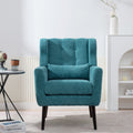 Modern Accent Chair Upholstered Foam Filled Living Room Chairs Comfy Reading Chair Mid Century Modern Chair With Chenille Fabric Lounge Arm Chairs Armchair For Living Room Bedroom Teal Teal Light Brown Primary Living Space Modern Rubberwood Foam Chenille