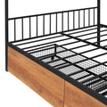 Full Size Metal House Bed With Two Drawers, Black Full Black Metal