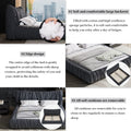 King Size Luxury Upholstered Platform Bed With Removable Cushion And Solid Wood Frame,Suitable For Multiple Heights Of Mattresses,Dark Grey King Dark Grey Upholstered
