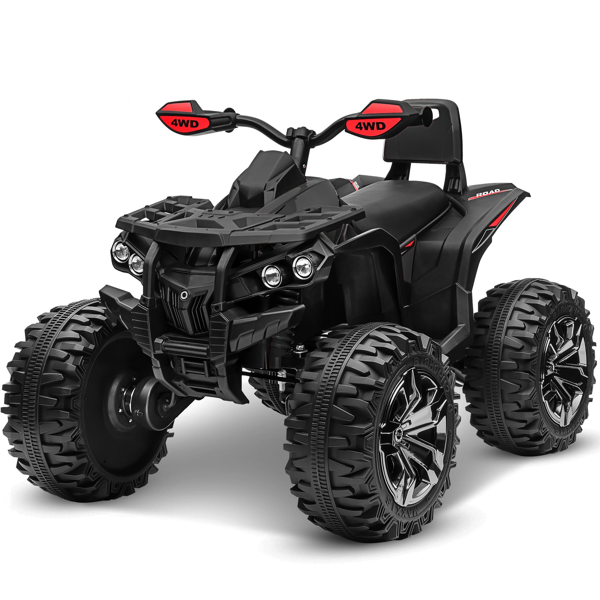 Kids Atv 4 Wheeler, 24V Kids Ride On Toy For Big Kid W Bluetooth, 800W Motor,Red Red Abs