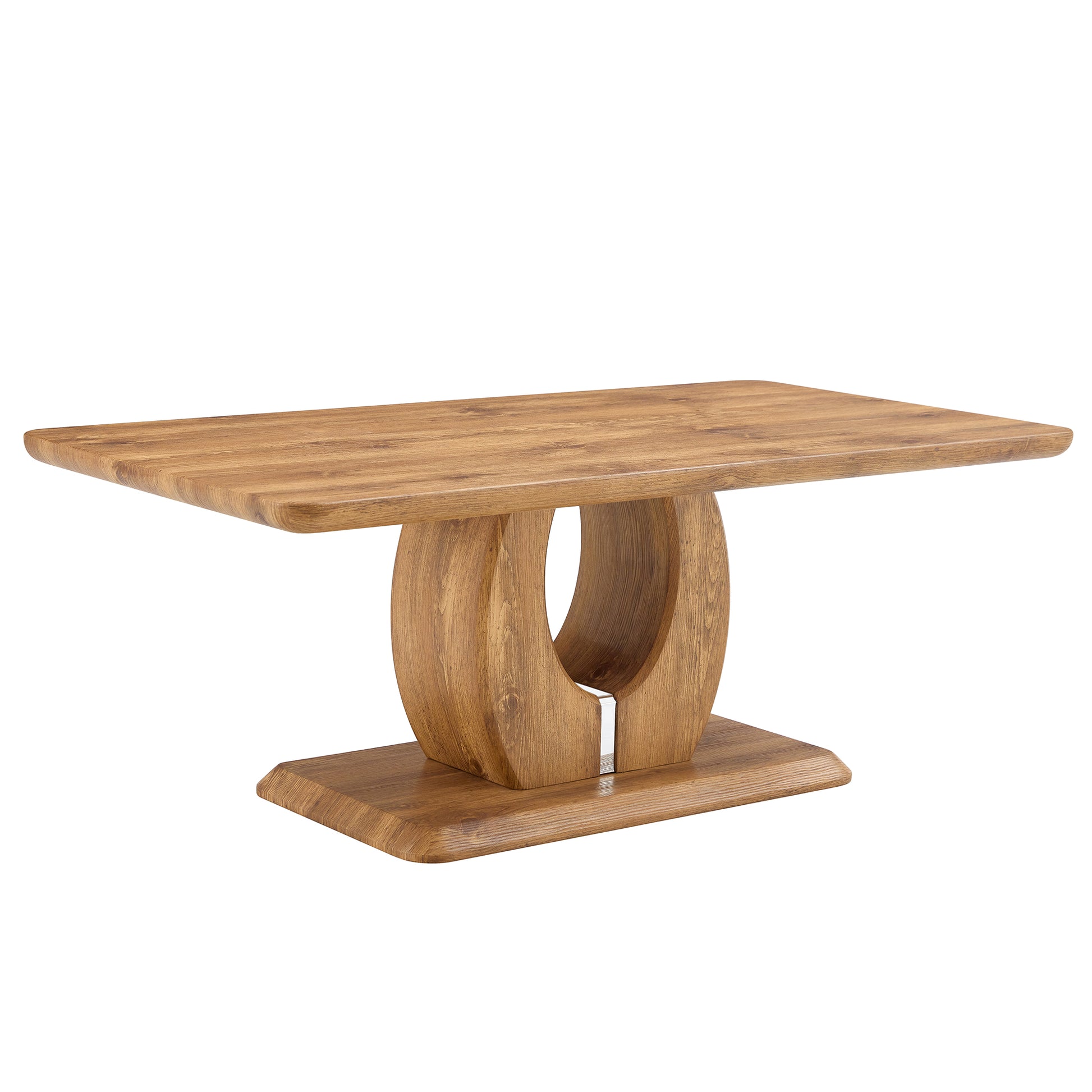 Modern Simple Luxury Rectangular Coffee Table In Wood Color. The Computer Desk. The Game Table. Suitable For Dining Room, Living Room, Terrace, Kitchen. 47 "X 25.6" 18" Wood Mdf