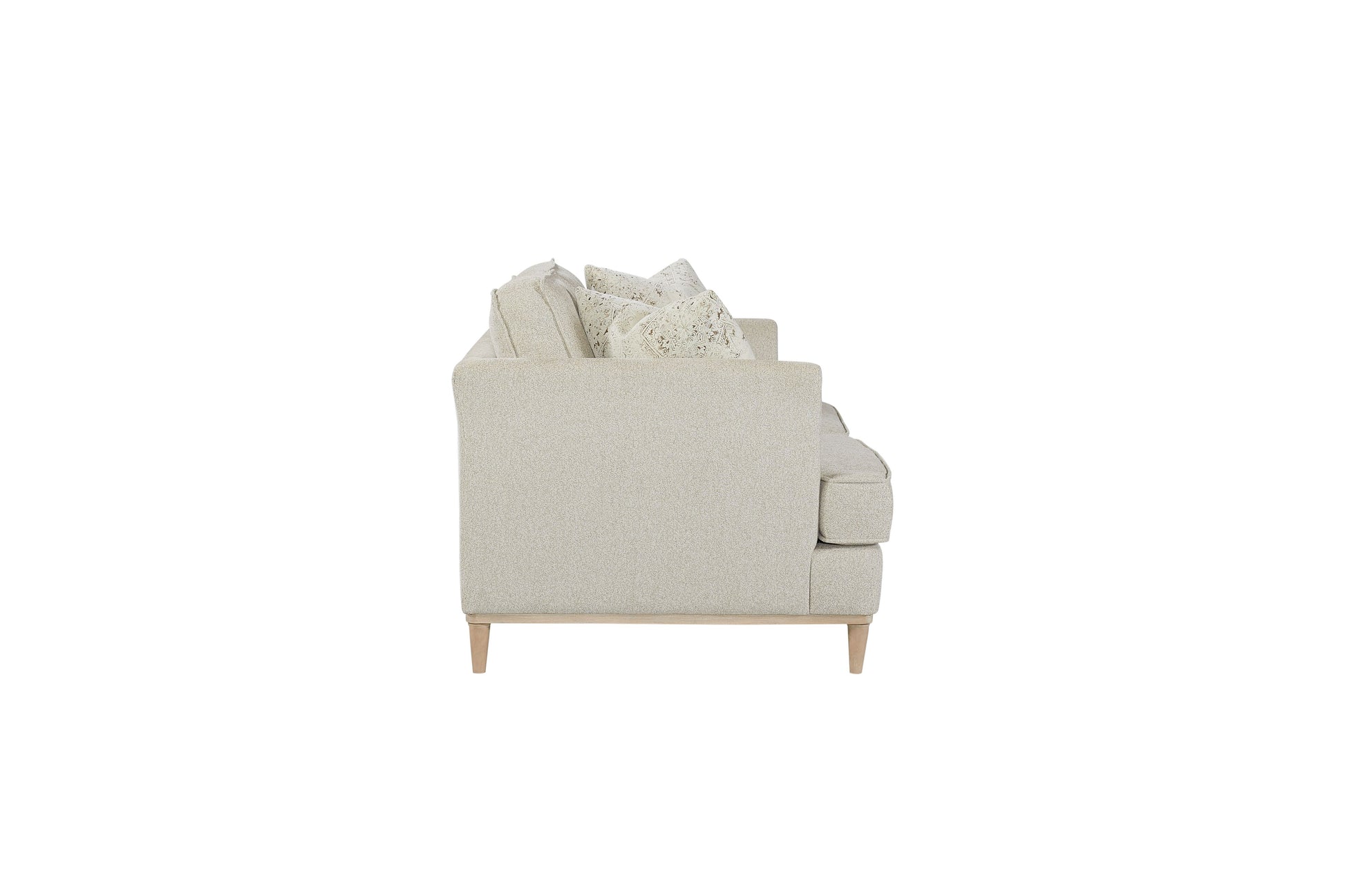 Loveseat With 2 Reversable Cushions And 2 Pillows Off White Upholstered