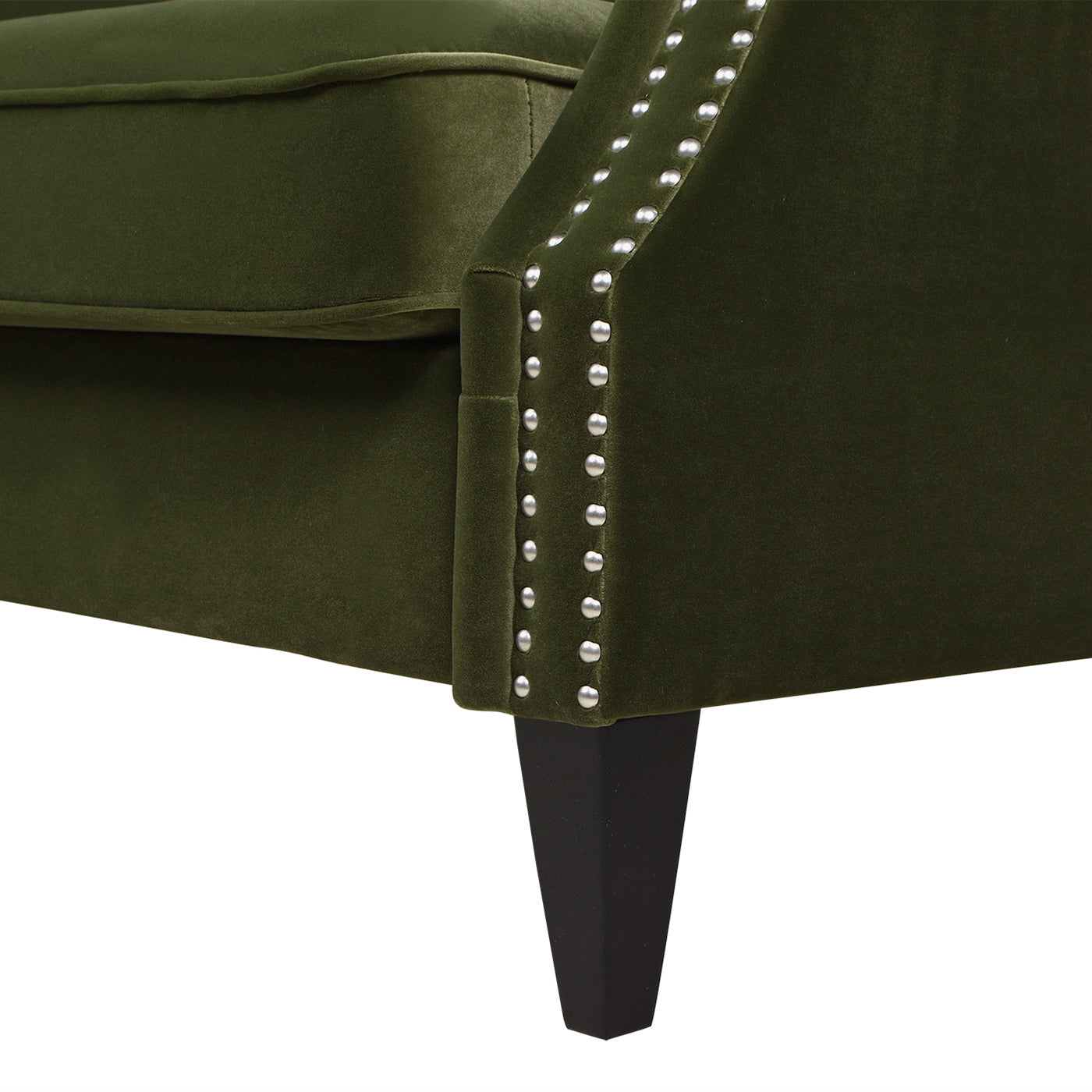 Elaine 77" Camel Back Small Space Sofa, Olive Green Performance Velvet Olive Green Foam Velvet 3 Seat