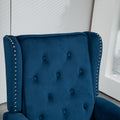 Coolmore Wood Frame Armchair, Modern Accent Chair Lounge Chair With Sturdy Wood Legs For Living Room Bedroom Navy Navy Foam Velvet