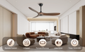 60 Inch Ceiling Fan With Remote Control Timed Lighting, Reversible Airflow And Quiet Operation For Living Room & Bedroom & Outdoor Wood Modern Abs