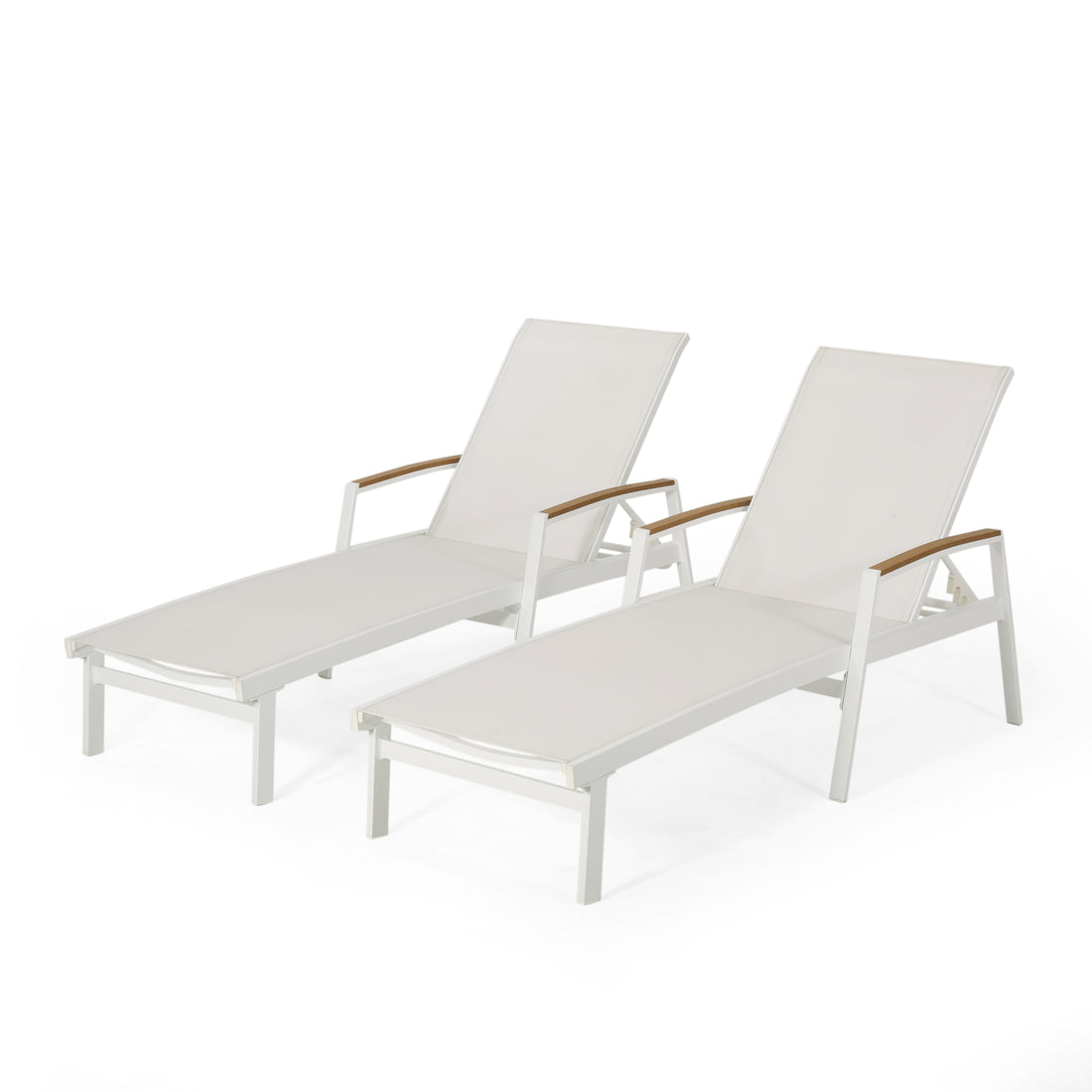 Oxton Chaise Lounge White Nylon Mesh