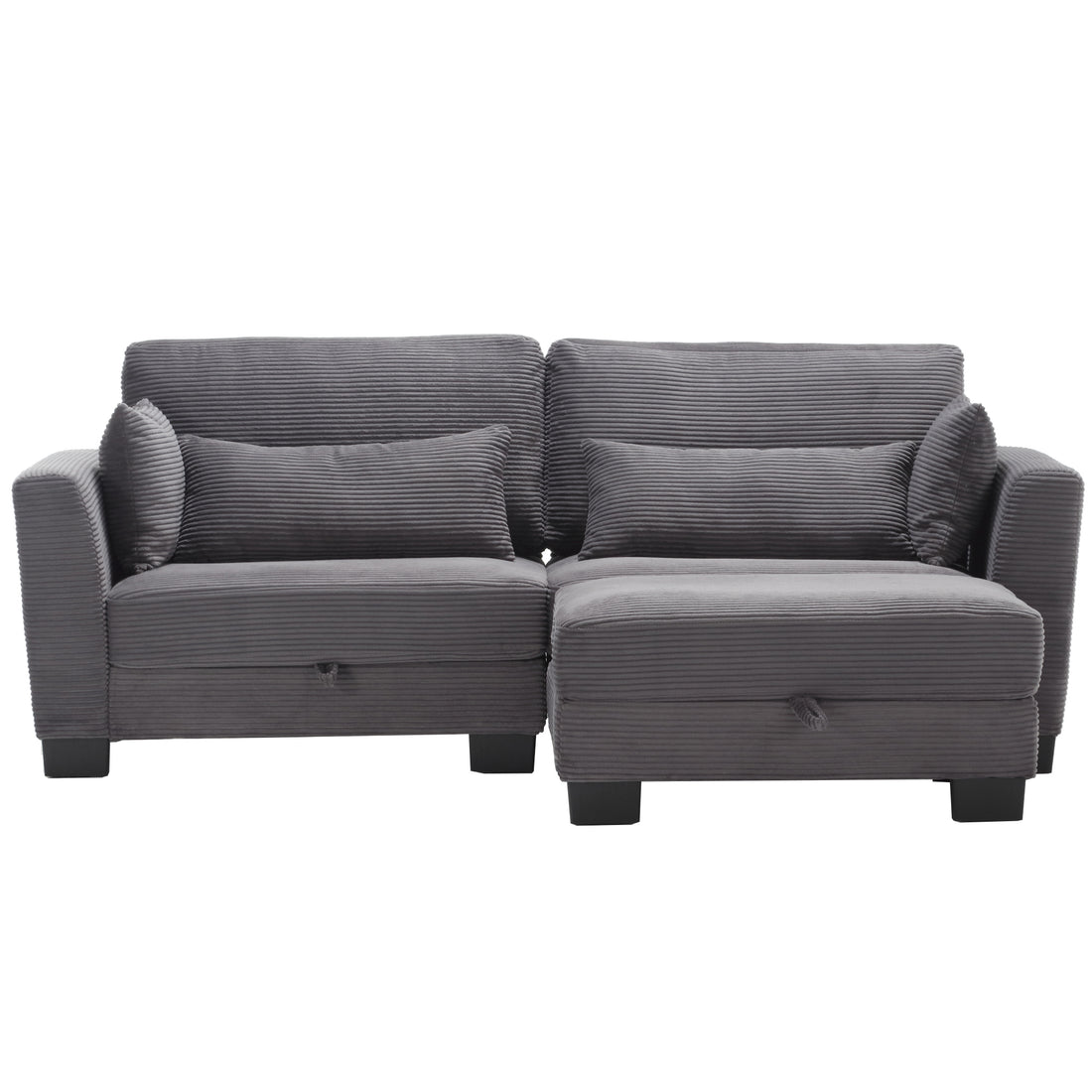 United Modular Sectional Sofa L Shaped Modular Couch With Reversible Chaise Modular Sofa Sectional Couch With Storage Seats Carbon Black Velvet 2 Seat