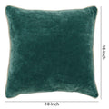 Square Fabric Throw Pillow With Solid Color And Piped Edges, Teal Green Green Fabric