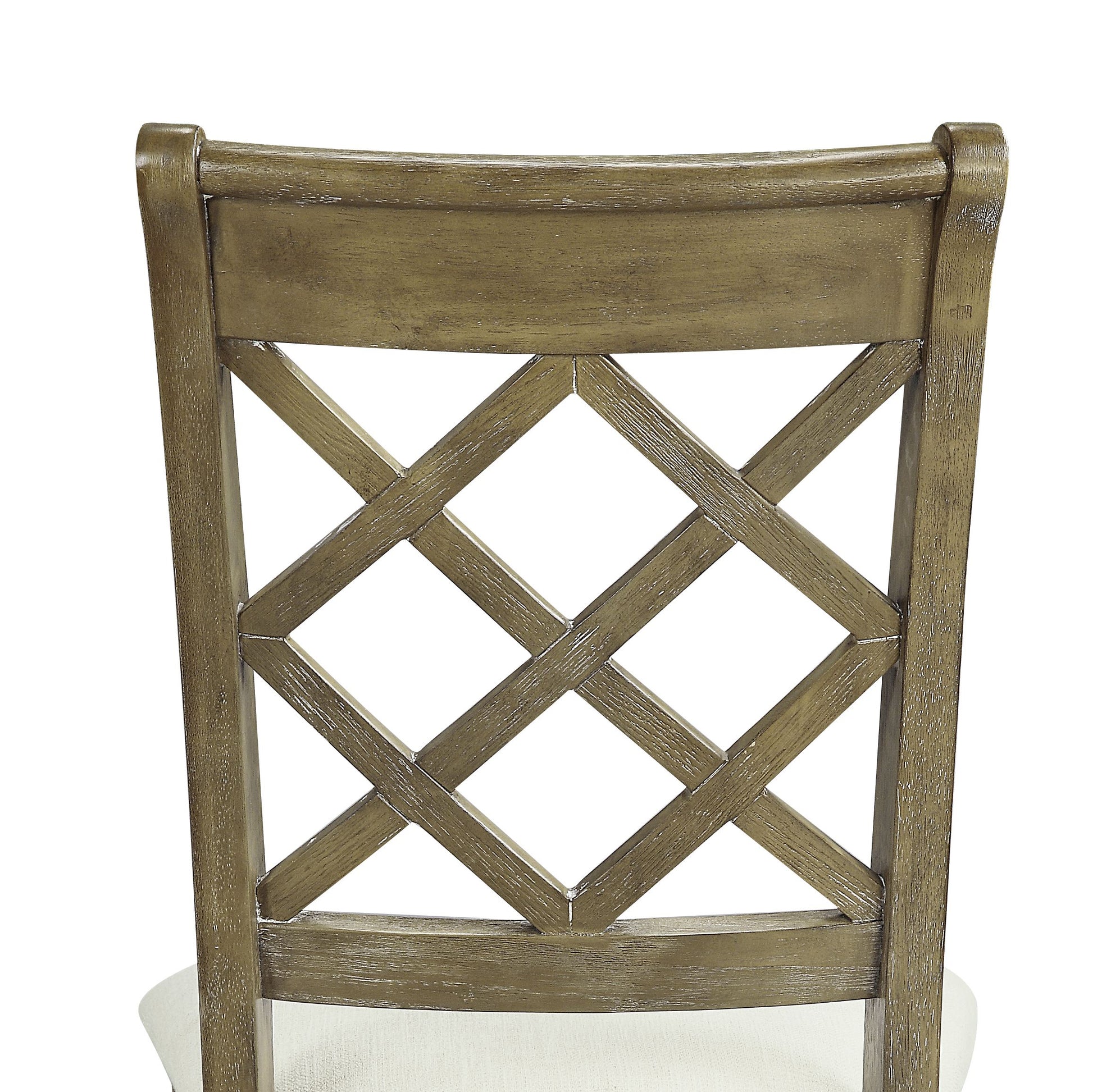 Karsen Beige Linen & Rustic Oak Finish Side Chair Set Of 2 Beige,Oak Linen,Synthetic Wood