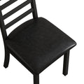 Metal Dining Chairs Set Of 2, Steel Legs And Pu Leather Seats, High Back Armless Dining Chairs, For Kitchen, Living Room, Black Black Steel