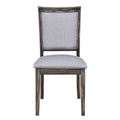 7 Piece Updated 76.9Inch Extendable Trestle Dining Table Set With Removable Leaf, Kitchen Table Set With Upholstered Side Chair And Arm Chair, Set Of 6, Grey Brown Wood Dining Room Solid Wood Rubberwood Rectangular Dining Table With Chair Upholstered