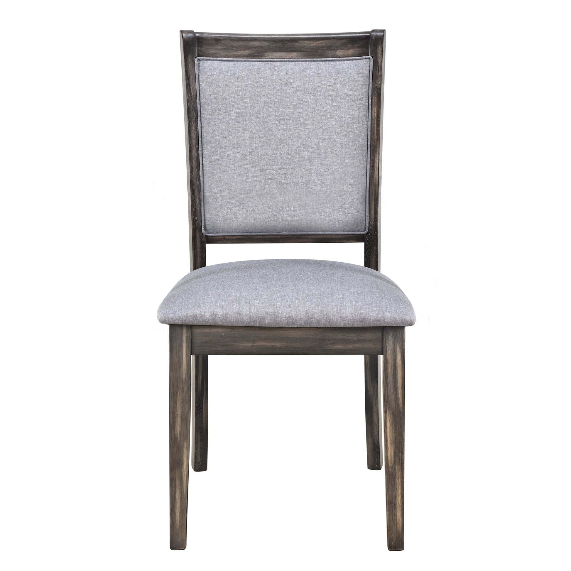 7 Piece Updated 76.9Inch Extendable Trestle Dining Table Set With Removable Leaf, Kitchen Table Set With Upholstered Side Chair And Arm Chair, Set Of 6, Grey Brown Wood Dining Room Solid Wood Rubberwood Rectangular Dining Table With Chair Upholstered