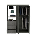 Kenya 3 Drawers Armoire, Double Door, 3 Tier Shelf Smokey Oak Smoke Grey Bedroom Modern Particle Board