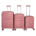 Hard Shell Luggage, 3 Piece Set, With Tsa Lock, 20 Inches 24 Inches 28 Inches Rose Gold Polypropylene