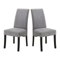 Set Of 2 Velvet Upholstered Dining Side Chairs, Grey And Black Solid Grey Dining Room Rectangular Dining Chairs Set Of 2 Mdf,Velvet