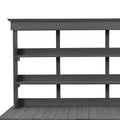 66'' Large Outdoor Farmhouse Wooden Potting Bench Table, Garden Workstation With 2 Drawers,Cabinet And Open Shelves For Backyard, Mudroom, Gray Gray Garden & Outdoor Casual Wood Solid Wood