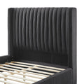 Full Size Modern Design Bed Frame Upholstered Queen Bed Frame Platform With Headboard Corduroy Headboard Wooden Slats Support, No Box Spring Needed,Mattress Foundation,Black Full Black Corduroy