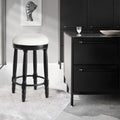 Bar Stools Set Of 2 Black Color, 360 Degree Swivel, Accent Wooden Swivel Seat Counter Height Bar Stool,White Cushion Seat, Barstool Perfect For Dining And Living Room Height 26