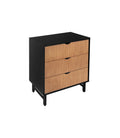 3 Drawer Cabinet, Suitable For Bedroom, Living Room, Study, Dining Room Black Particle Board