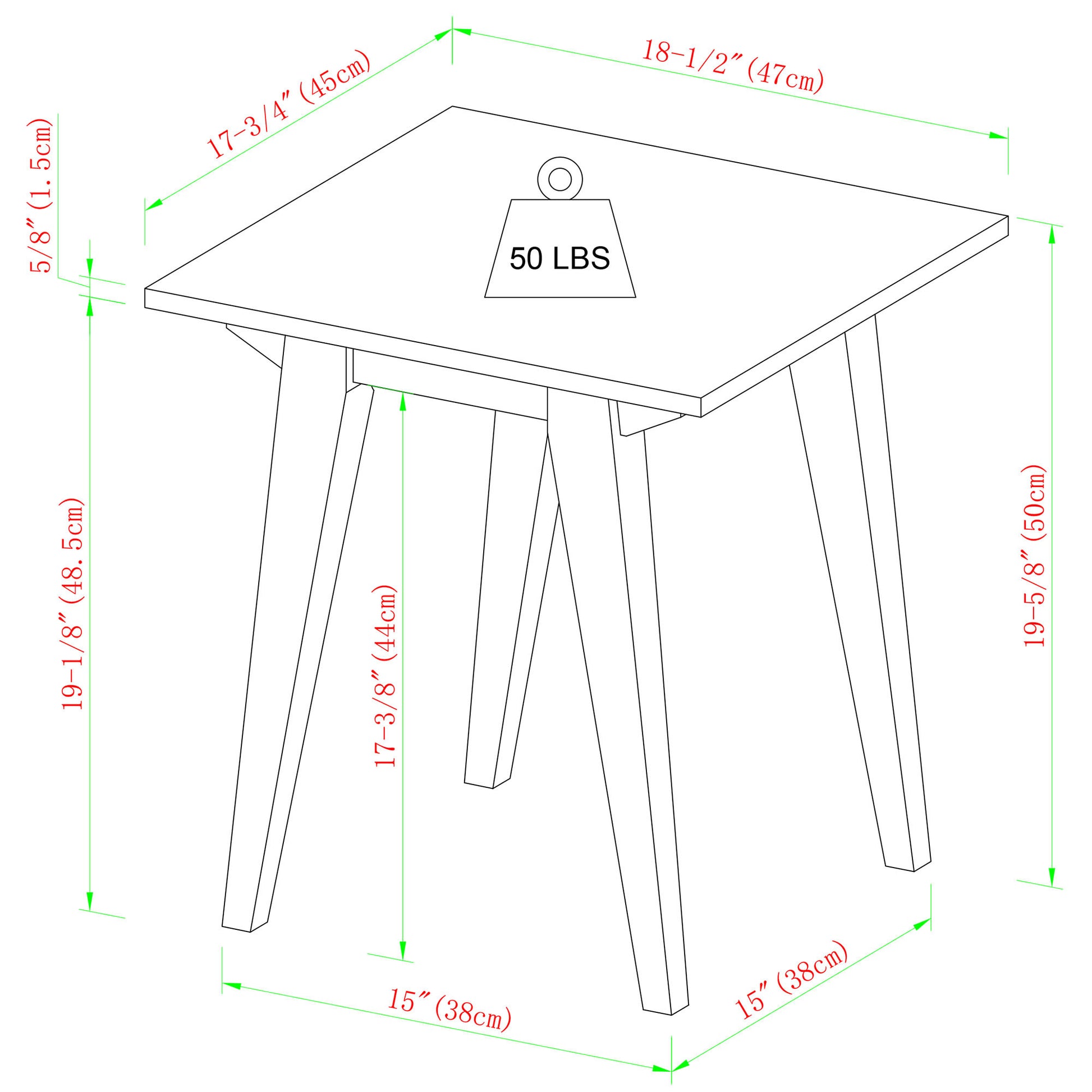 Japandi Minimal Solid Wood Side Table English Oak Light Brown Mdf Mdf