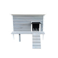 Cat House For Outside Cats,Cat Shelter For Feral Cats With Escape Door,Porch Deck Gray Wood