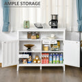 Homcom Kitchen Sideboard, Buffet Cabinet With 2 Doors, And Adjustable Shelves For Dining Room, White White Mdf