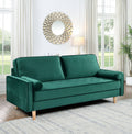 Sofa Simple Small House Double Three Person Straight Row American Retro Green Velvet Furniture Fabric Sofa Small Living Room Bedroom Office Green Velvet Solid Wood 3 Seat