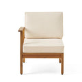 Perla Left Armchair, Cream Cream Acacia Wood