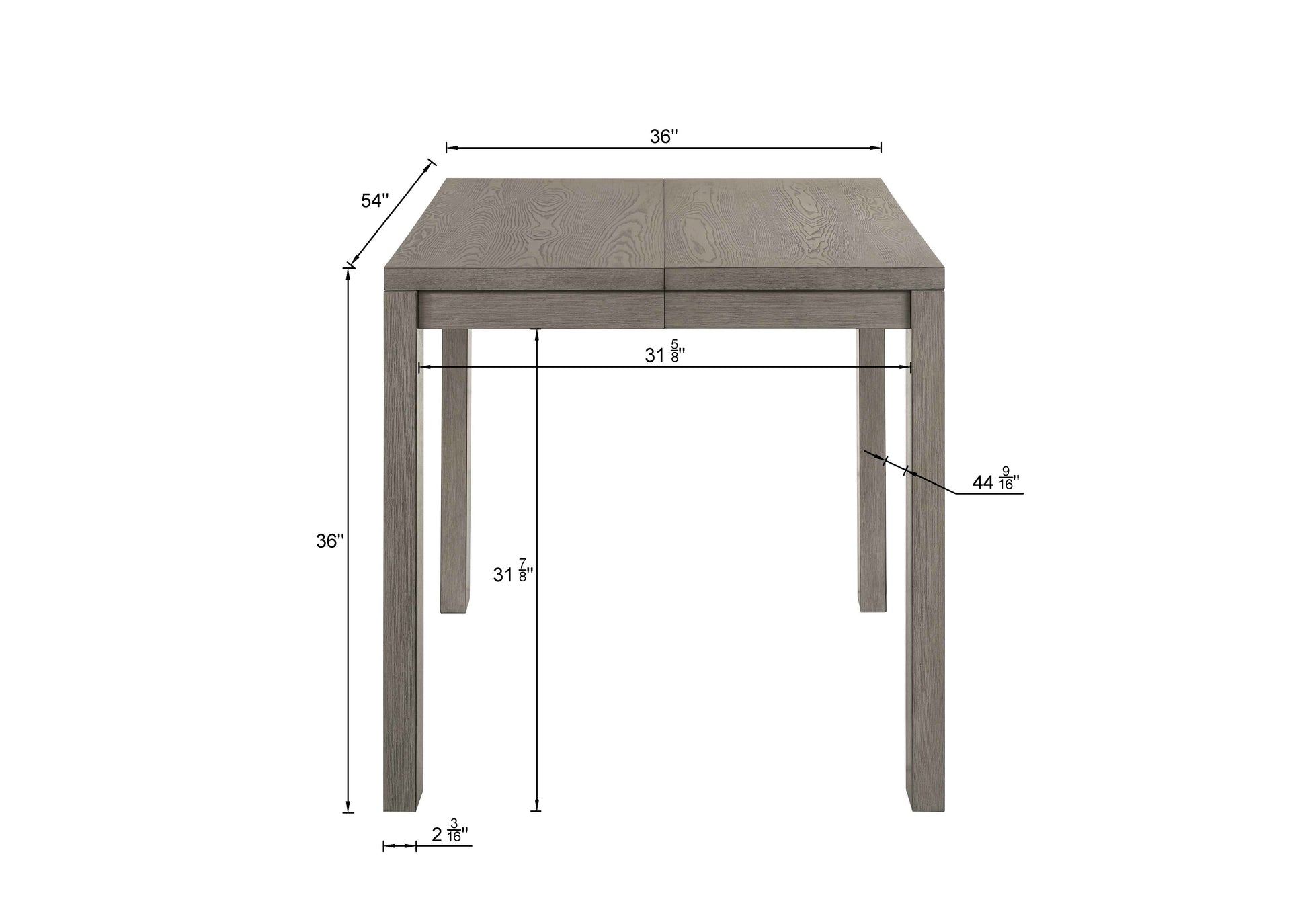 6Pc Dining Set Contemporary Farmhouse Style Counter Height 18" Expandable Leaf Table Gray Finish Upholstered Chairs Bench Wooden Solid Wood Dining Room Kitchen Furniture Upholstered Chair Wood Brown