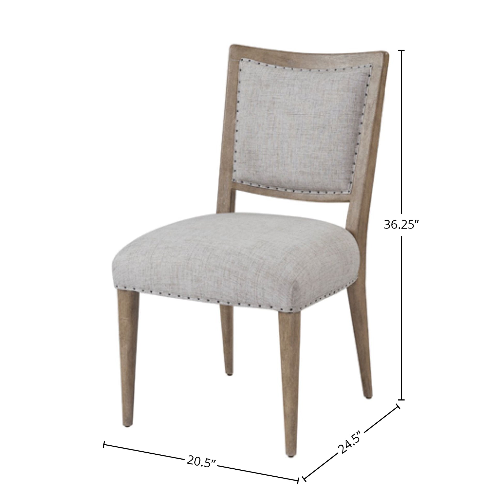 Oversized Side Dining Chair Set Of 2 Sand Solid Wood Mdf