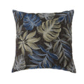 Contemporary Style Leaf Designed Set Of 2 Throw Pillows, Navy Blue Navy Blue Polyester