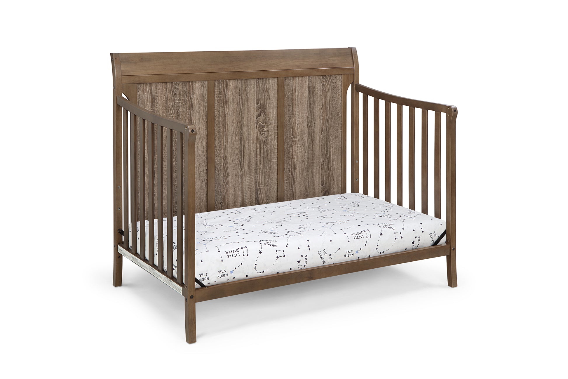 Shailee 4 In 1 Convertible Crib Brown Brown Stone Brown Wood