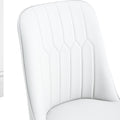 Table And Chair Set.A Morden Table With White Imitation Marble Patterned Stone Burning Tabletop With Golden Metal Legs.Paried With 4 Chairs With Pu Leather Backrest And Black Metal Legs. Black,White Gold Seats 4 Metal,Sintered Stone