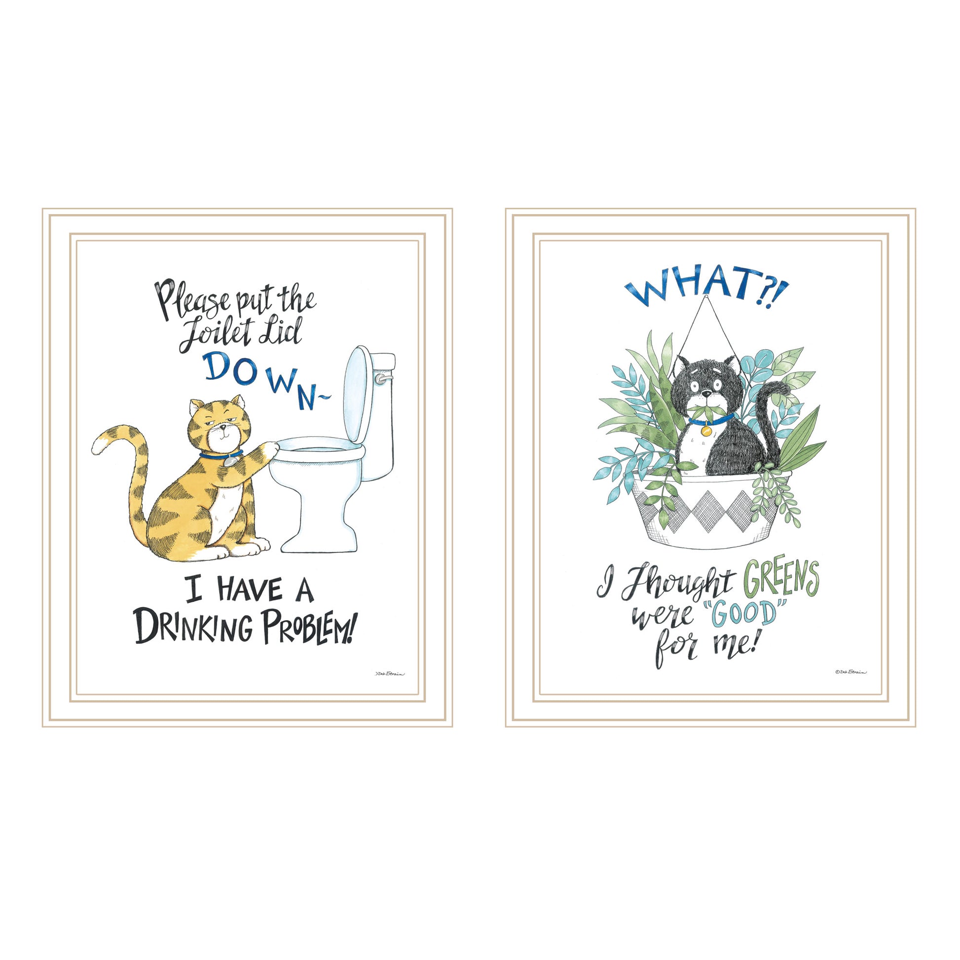 2 Piece Vignette I Have A Drinking Problem Black Framed Wall Art For Living Room, Bedroom Wall Art Print For Home Decor By Deb Strain Multicolor Wood Paper