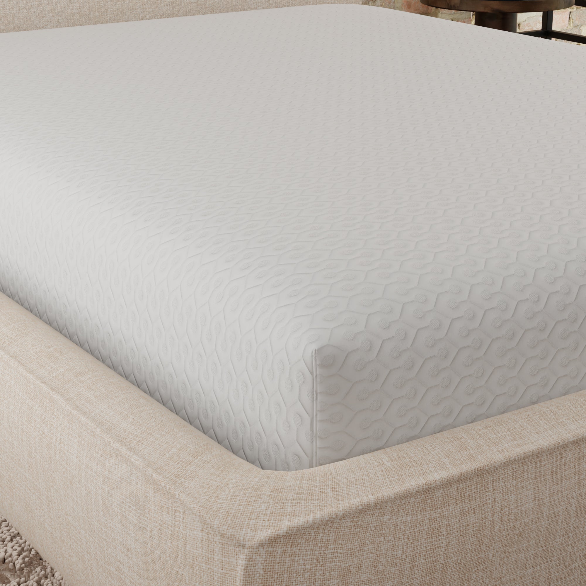 Snow Soft Circular Poly Knit With Heiq Cooling Water Resistant Mattress Protector Cal King Split White Cotton California Split King